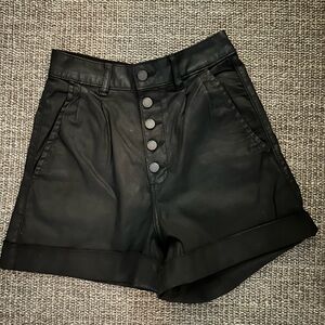 DL1961 faux leather high waisted shorts